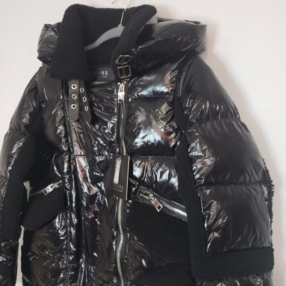 NWT Nicole Benisti GEILO MIXED MEDIA BIKER JACKET Size large - Picture 5 of 16